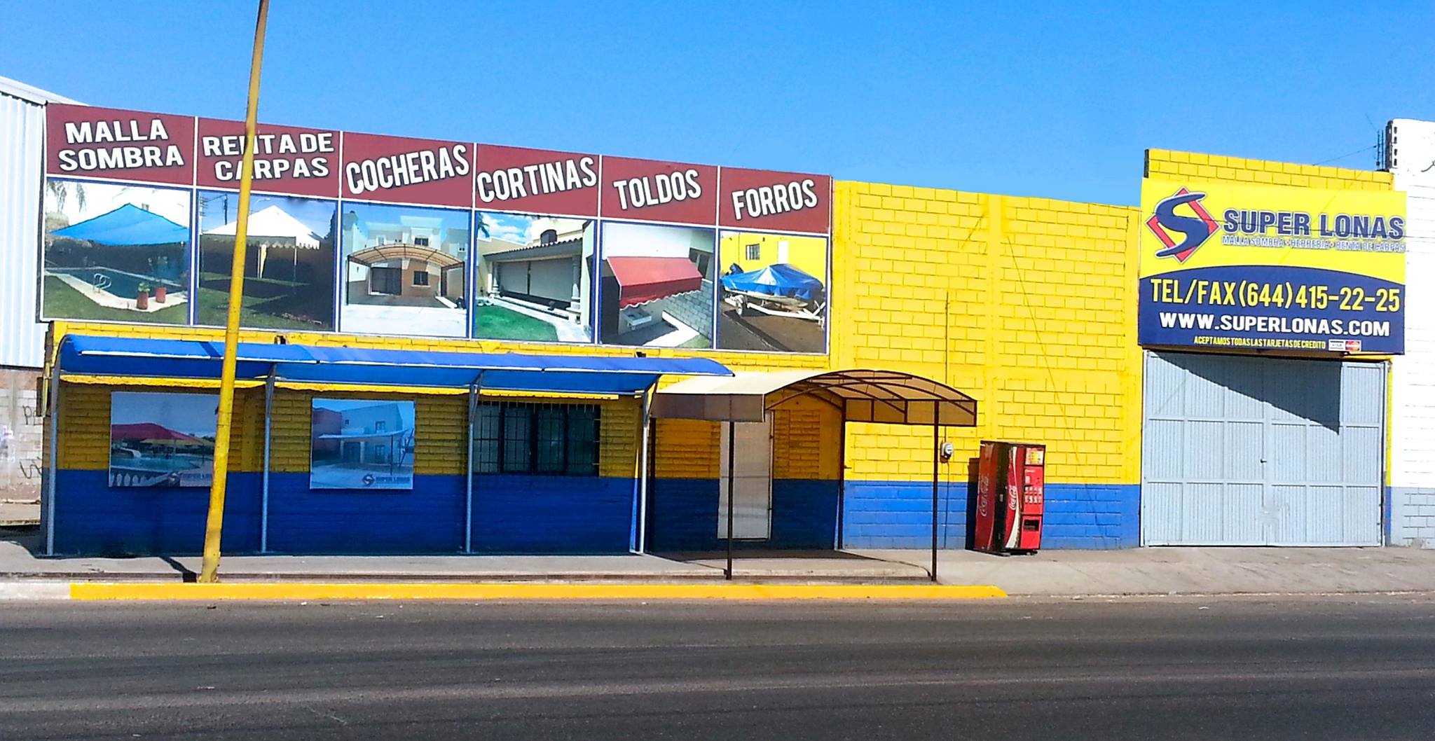 fachada de Super Lonas, Cajeme, Sonora